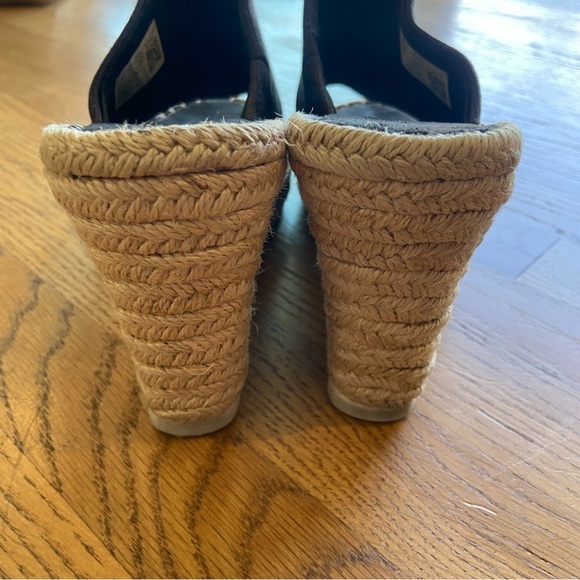 TOMS Monica Mule Espadrille Wedge Platform Sandals Black Size 9.5 - Picture 7 of 14